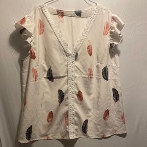 Shein Curve Feather Design Top Women’s Size 2X